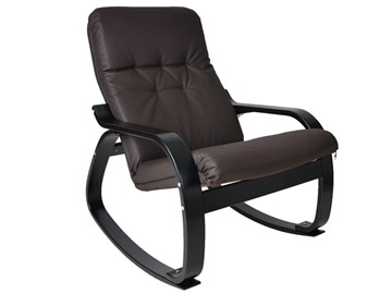 Мягкое кресло Сайма (экокожа шоколад, каркас венге структура) в Перми - предосмотр