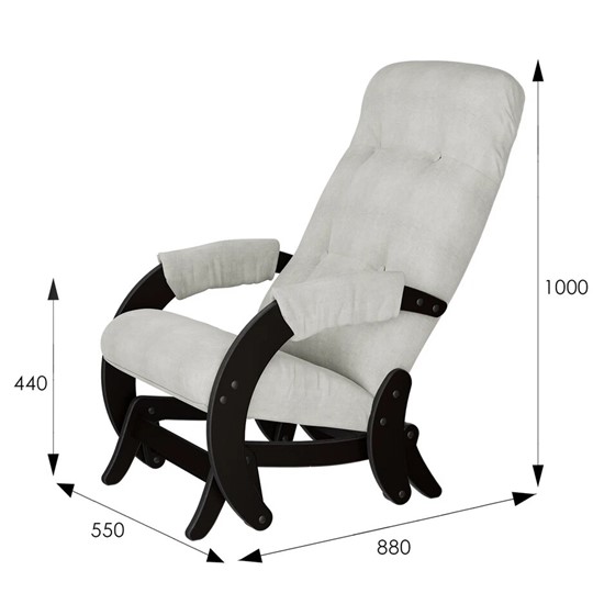 Кресло-маятник Модель 68, ткань верона лайт грей, каркас венге в Перми - изображение 1