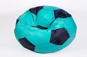 Кресло-мешок Мяч большой, бирюзово-черный в Перми