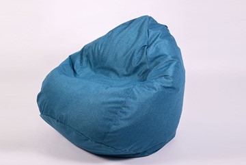 Кресло-мешок КлассМебель Юниор, рогожка синий в Перми
