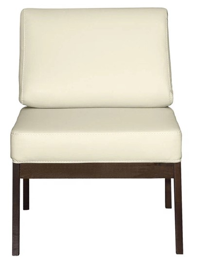 Мягкое кресло Массив мягкое, экокожа крем, каркас орех в Перми - изображение 2