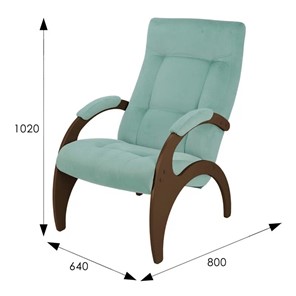 Кресло в гостиную  Пири (ткань мята, каркас орех) в Перми - предосмотр 1
