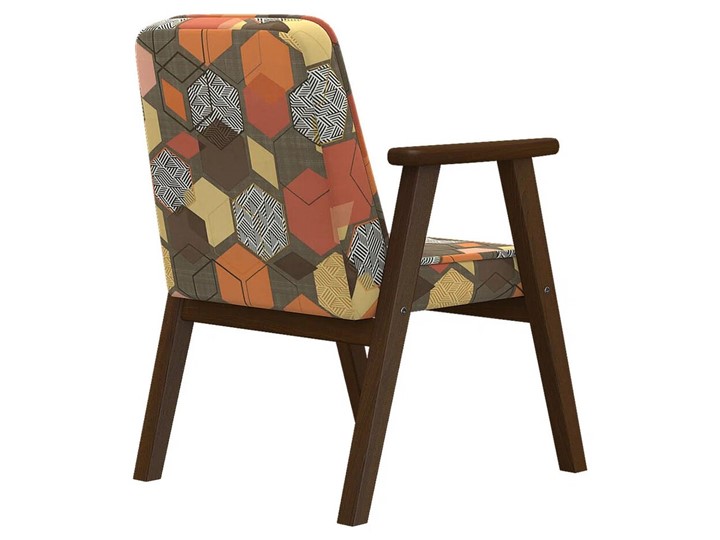 Кресло в гостиную  Ретро ткань геометрия коричневый, каркас орех в Березниках - изображение 1