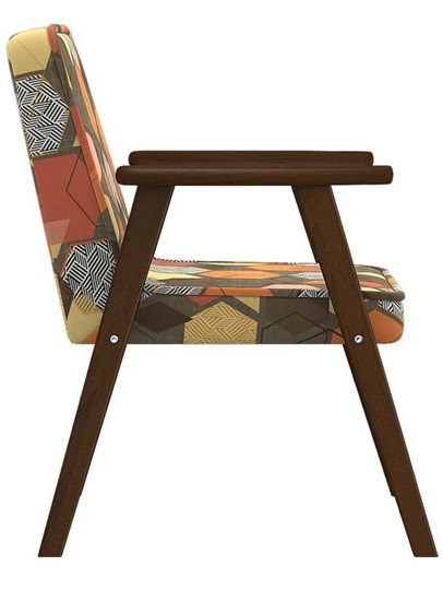 Кресло в гостиную  Ретро ткань геометрия коричневый, каркас орех в Перми - изображение 3