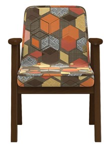 Кресло в гостиную  Ретро ткань геометрия коричневый, каркас орех в Перми - предосмотр 4
