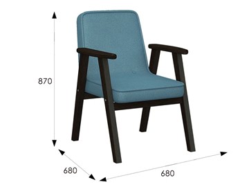 Мягкое кресло Ретро ткань голубой, каркас венге в Перми - предосмотр 6