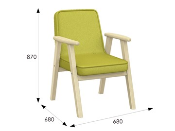 Кресло в гостиную  Ретро ткань лайм, каркас лак в Перми - предосмотр 5