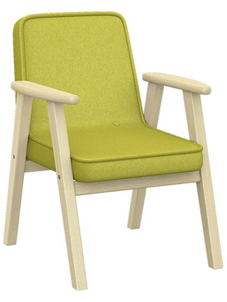 Кресло в гостиную  Ретро ткань лайм, каркас лак в Перми - изображение