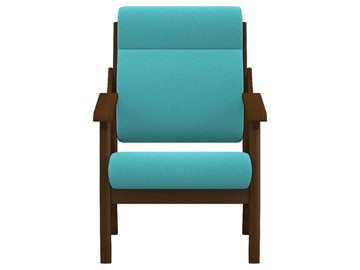 Кресло в гостиную  Вега 10 ткань бирюза, каркас орех в Перми - предосмотр 3