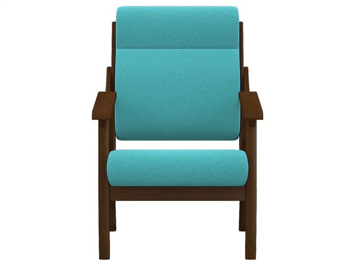 Кресло в гостиную  Вега 10 ткань бирюза, каркас орех в Перми - изображение 3