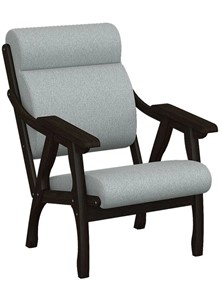 Мягкое кресло Вега 10 ткань серый, каркас венге в Перми - предосмотр