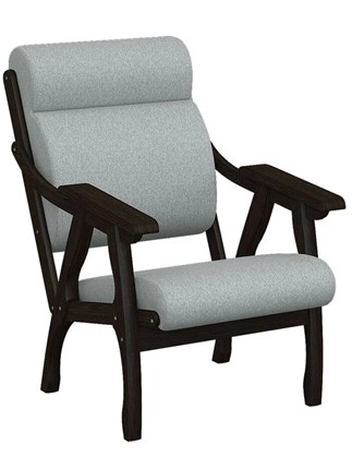 Мягкое кресло Вега 10 ткань серый, каркас венге в Перми - изображение