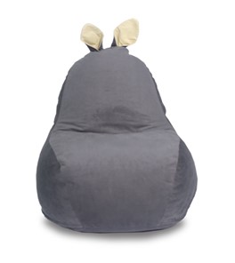 Кресло-игрушка Зайка (короткие уши), тёмно-серый в Перми - предосмотр