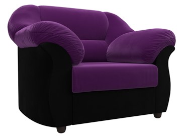 Кресло в гостиную Карнелла, Фиолетовый/Черный (микровельвет) в Перми - предосмотр