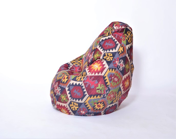 Кресло-мешок Груша большое, велюр принт, мехико графит в Перми - изображение 1