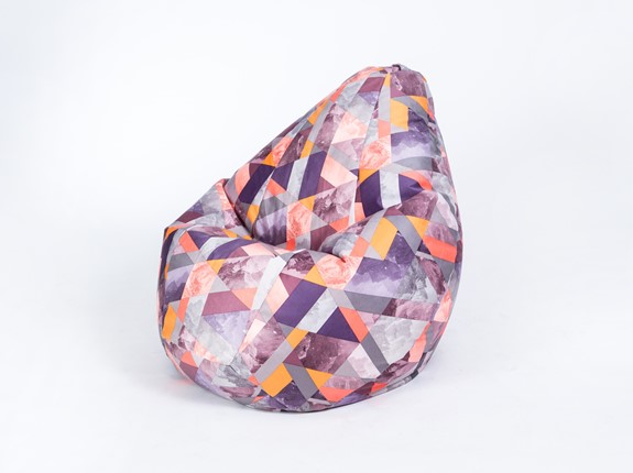 Кресло-мешок Груша среднее, велюр принт, сноу манго в Перми - изображение