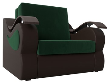 Кресло раскладное Меркурий (60), Зеленый\Коричневый (Велюр\Экокожа) в Перми - предосмотр