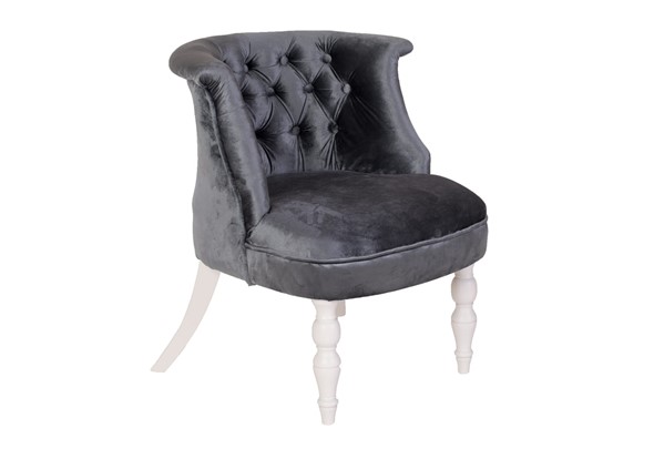 Кресло Бархат (серый бархат/белая эмаль) в Перми - изображение