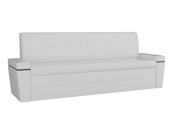 Прямой кухонный диван Деметра, Белый (экокожа) в Перми - изображение
