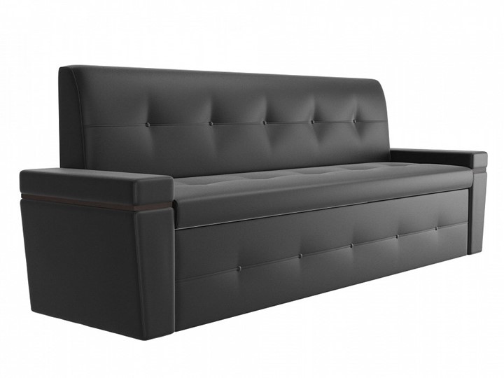 Прямой кухонный диван Деметра, Черный (экокожа) в Перми - изображение 4
