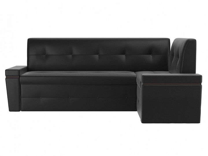 Кухонный диван Деметра угловой, Черный (экокожа) в Перми - изображение 3