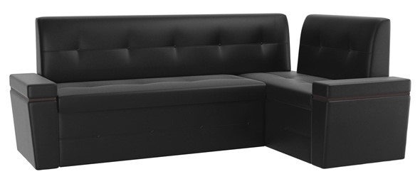 Кухонный диван Деметра угловой, Черный (экокожа) в Перми - изображение