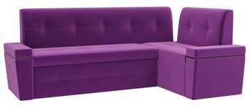 Кухонный диван Деметра угловой, Фиолетовый (микровельвет) в Перми - предосмотр