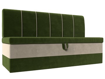 Кухонный прямой диван Энигма, Зеленый/Бежевый (Микровельвет) в Березниках