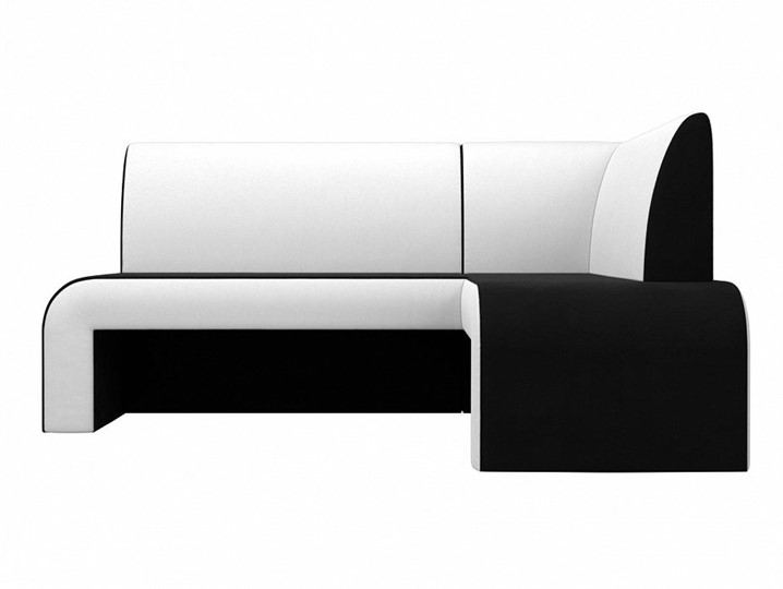 Кухонный диван Кармен угловой, Черный/Белый (микровельвет/экокожа) в Перми - изображение 2