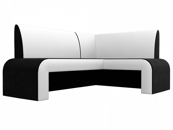 Кухонный диван Кармен угловой, Черный/Белый (микровельвет/экокожа) в Перми - изображение 3