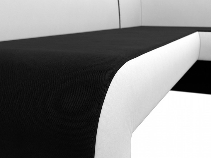 Кухонный диван Кармен угловой, Черный/Белый (микровельвет/экокожа) в Перми - изображение 4