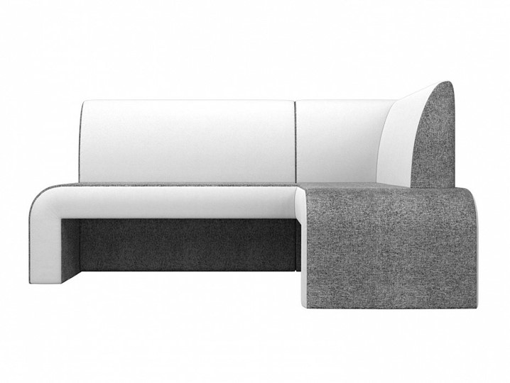 Кухонный диван Кармен угловой, Серый/Белый (рогожка/экокожа) в Перми - изображение 2