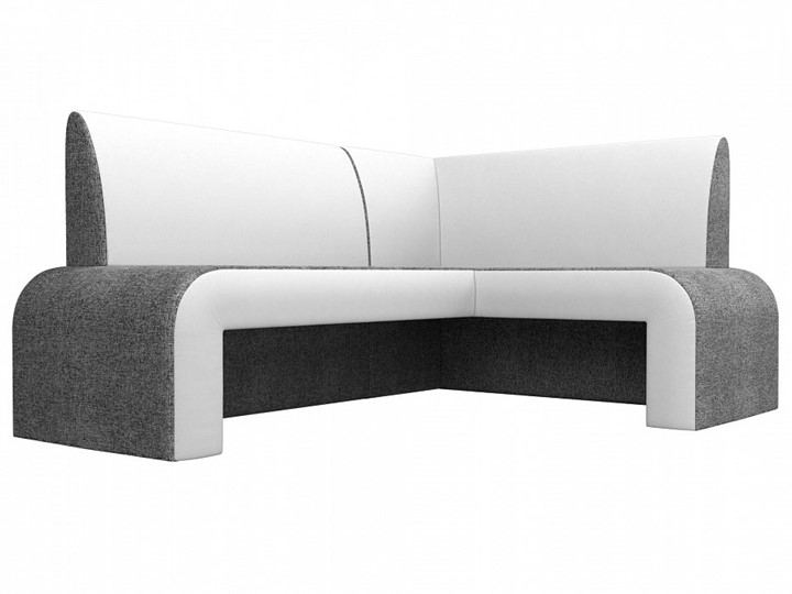 Кухонный диван Кармен угловой, Серый/Белый (рогожка/экокожа) в Перми - изображение 3