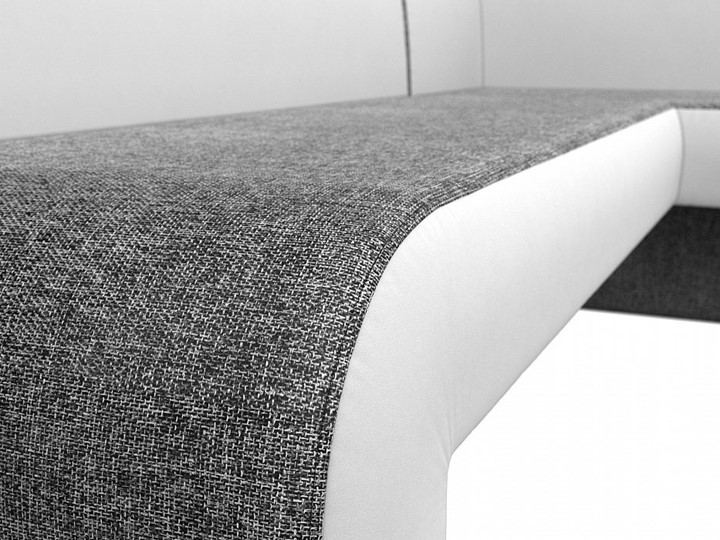 Кухонный диван Кармен угловой, Серый/Белый (рогожка/экокожа) в Перми - изображение 4