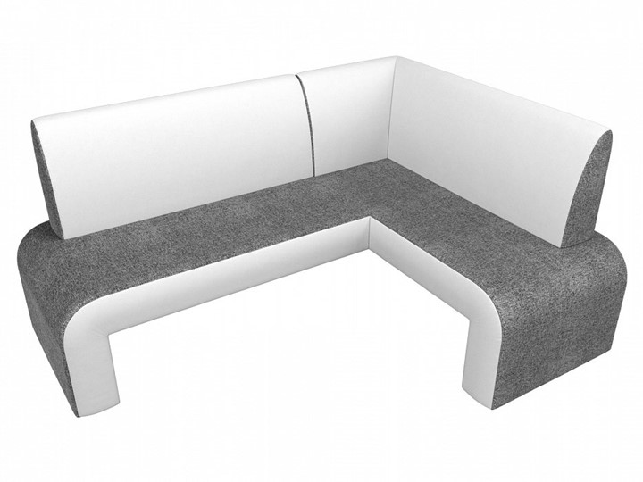 Кухонный диван Кармен угловой, Серый/Белый (рогожка/экокожа) в Перми - изображение 5