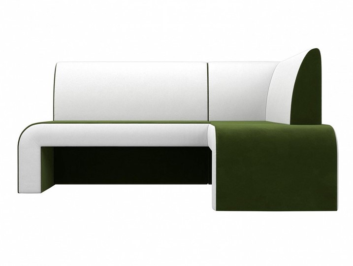 Кухонный диван Кармен угловой, Зеленый/Белый (микровельвет/экокожа) в Перми - изображение 2