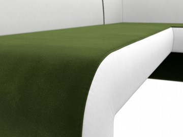 Кухонный диван Кармен угловой, Зеленый/Белый (микровельвет/экокожа) в Перми - предосмотр 4