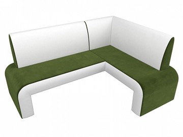 Кухонный диван Кармен угловой, Зеленый/Белый (микровельвет/экокожа) в Перми - предосмотр 5