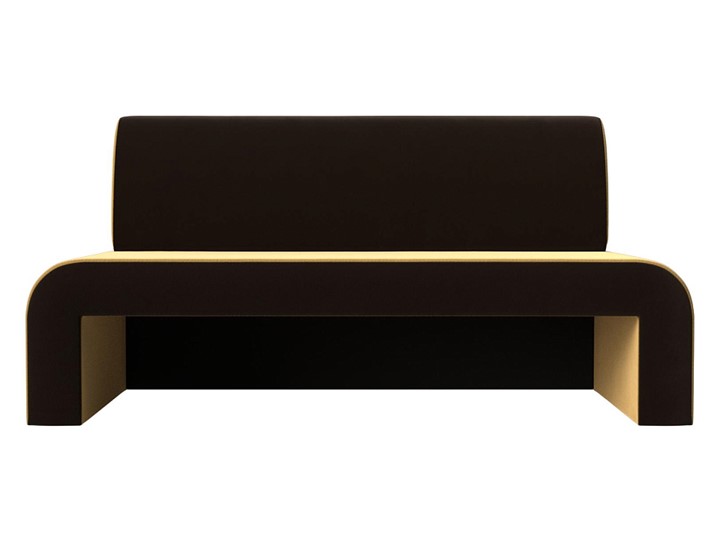 Кухонный прямой диван Кармен, Желтый\коричневый (Микровельвет) в Перми - изображение 1