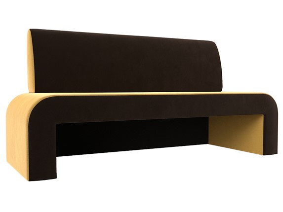 Кухонный прямой диван Кармен, Желтый\коричневый (Микровельвет) в Перми - изображение