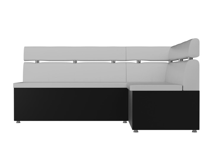 Раскладной кухонный диван Классик угловой, Белый/Черный (экокожа) в Перми - изображение 3