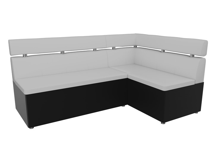 Раскладной кухонный диван Классик угловой, Белый/Черный (экокожа) в Перми - изображение 5