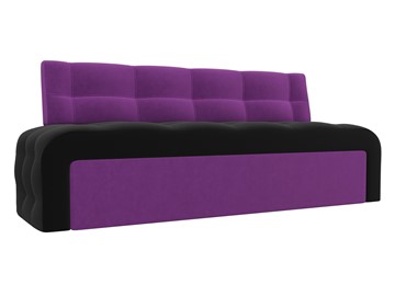 Раскладной кухонный диван Люксор, Черный/Фиолетовый (микровельвет) в Перми