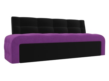 Раскладной кухонный диван Люксор, Фиолетовый/Черный (микровельвет) в Перми
