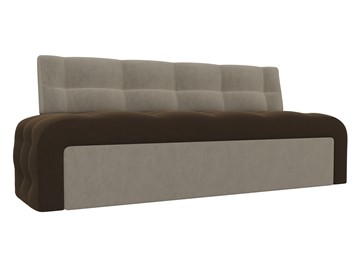 Кухонный прямой диван Люксор, Коричневый/Бежевый (микровельвет) в Перми