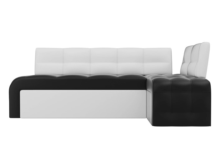 Раскладной кухонный диван Люксор угловой, Черный/Белый (экокожа) в Перми - изображение 3