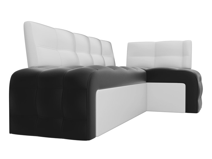 Раскладной кухонный диван Люксор угловой, Черный/Белый (экокожа) в Перми - изображение 4