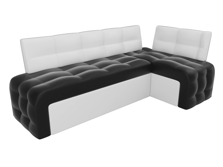 Раскладной кухонный диван Люксор угловой, Черный/Белый (экокожа) в Перми - изображение 5