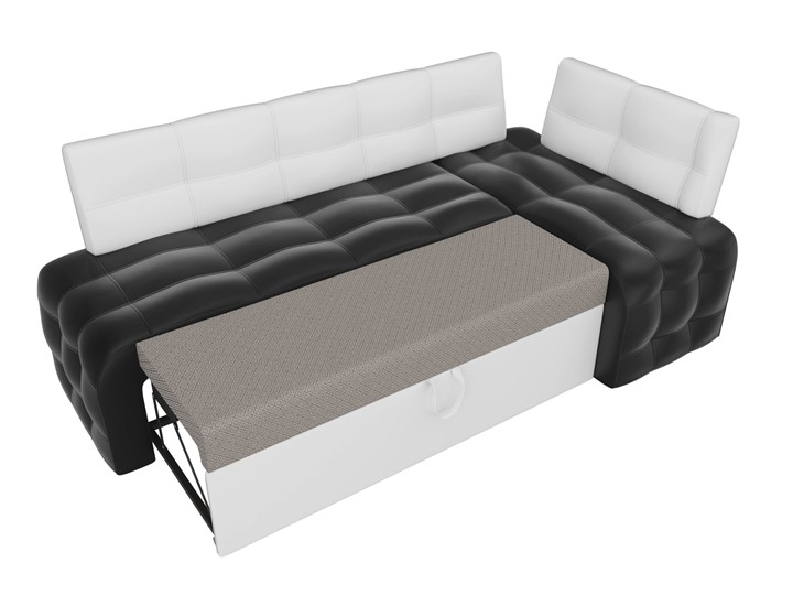 Раскладной кухонный диван Люксор угловой, Черный/Белый (экокожа) в Перми - изображение 6