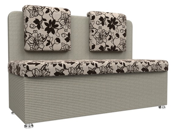 Кухонный прямой диван Маккон 2-х местный, Цветы/Корфу 02 (рогожка) в Перми - изображение